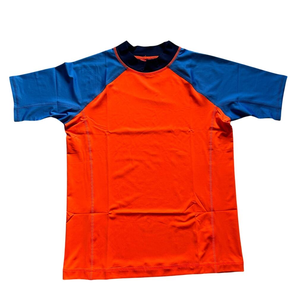5/$25 Lands' End Boys Color Block Swim Rash Guard XL 14 to 16 Husky NWOT